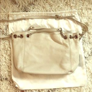 Michael Kors White Leather Crossbody Bag